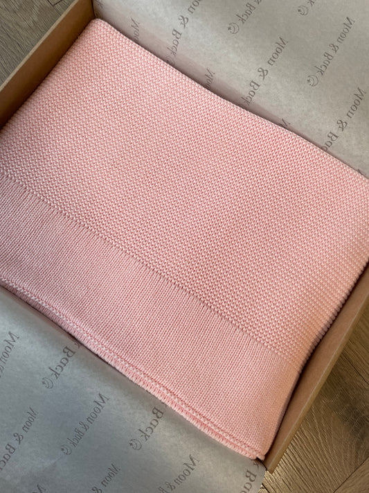Light Pink | Personalised Baby Knit Blanket
