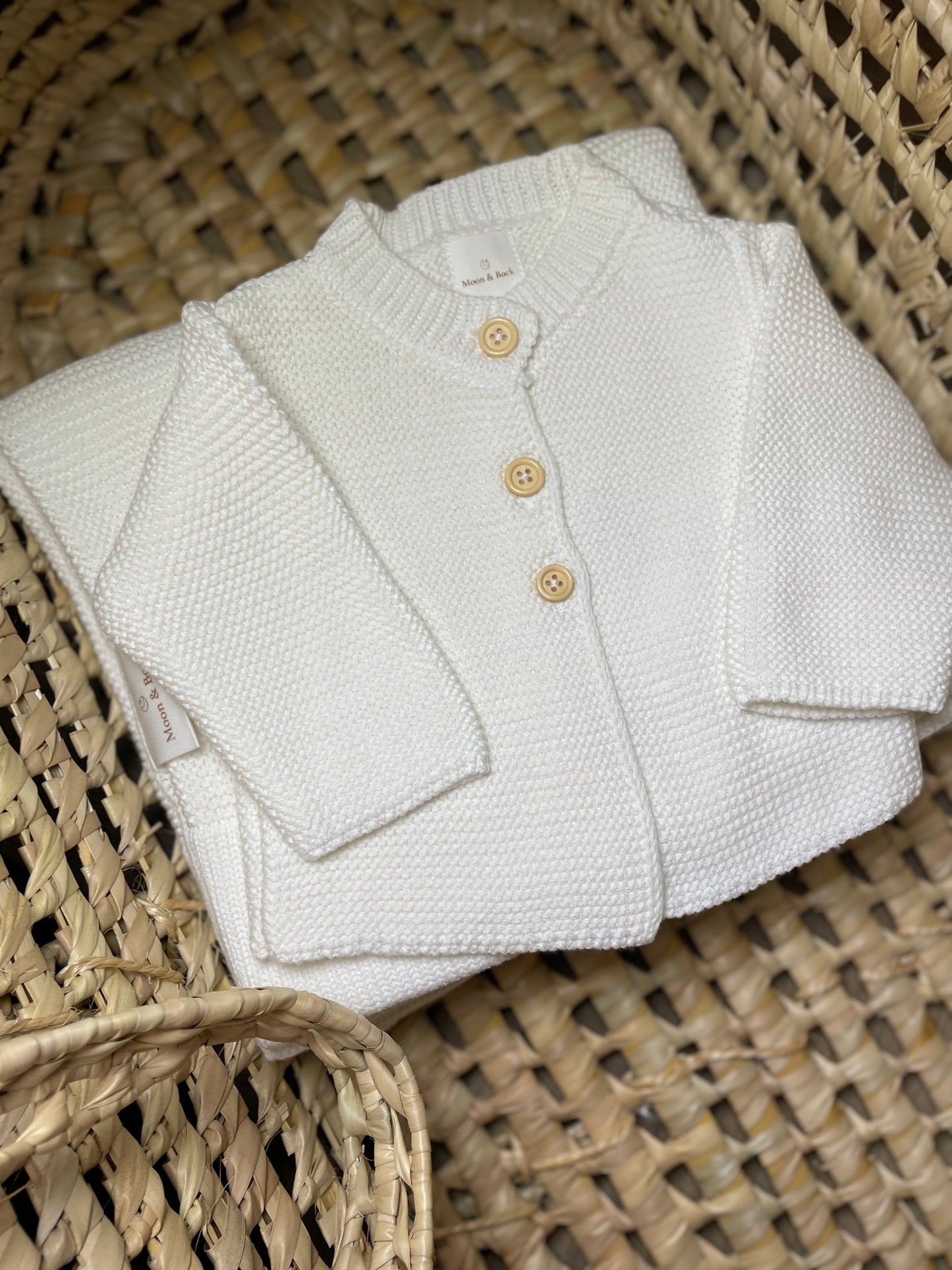 White | Personalised Baby Cardigan