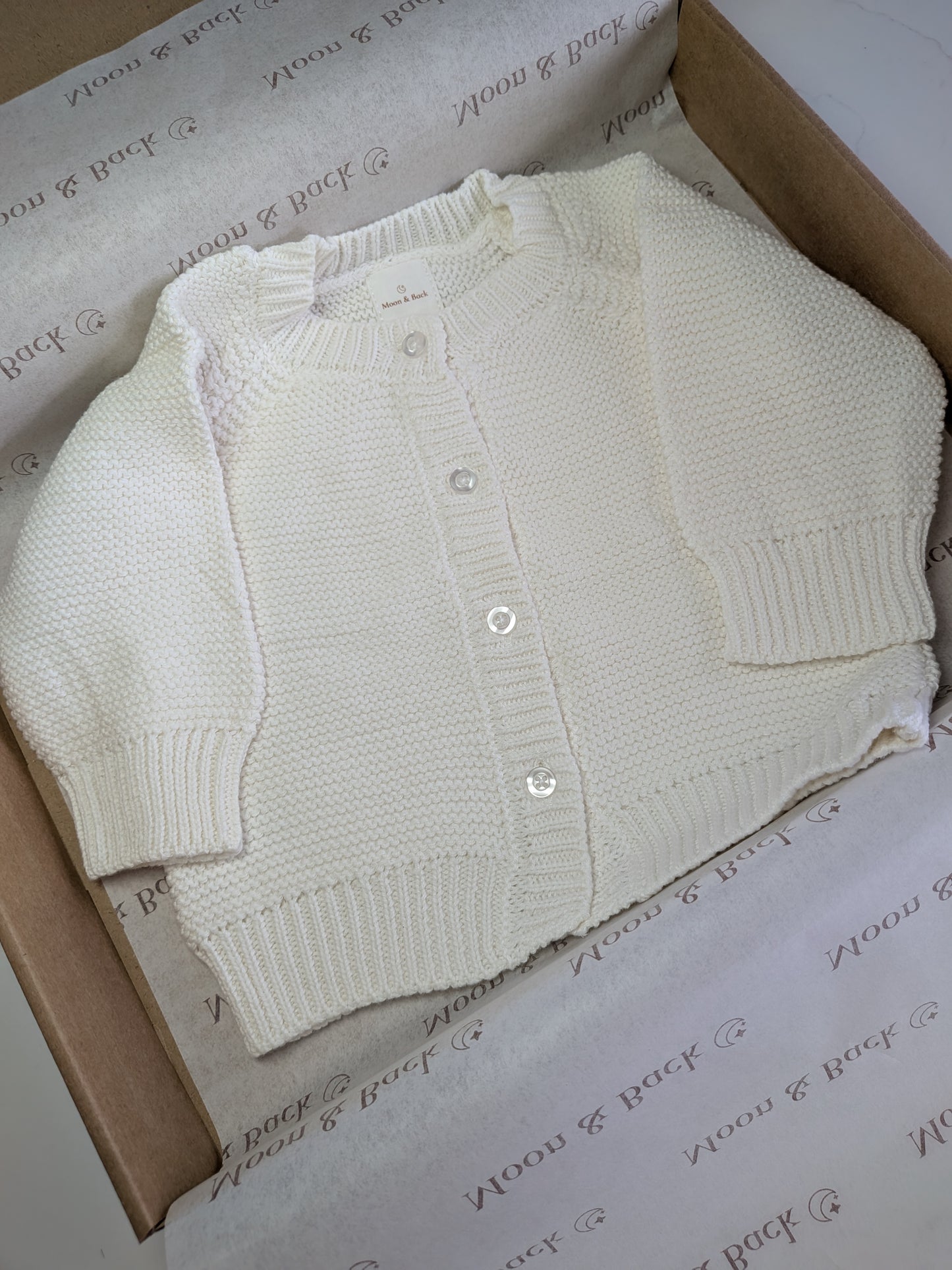 NEW DESIGN - White | Personalised Baby Cardigan