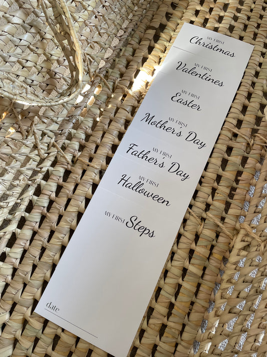Inkless 'My First' Milestone Cards