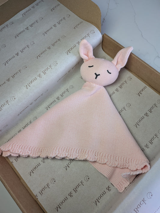 Light Pink | Personalised Baby Knit Bunny Comforter