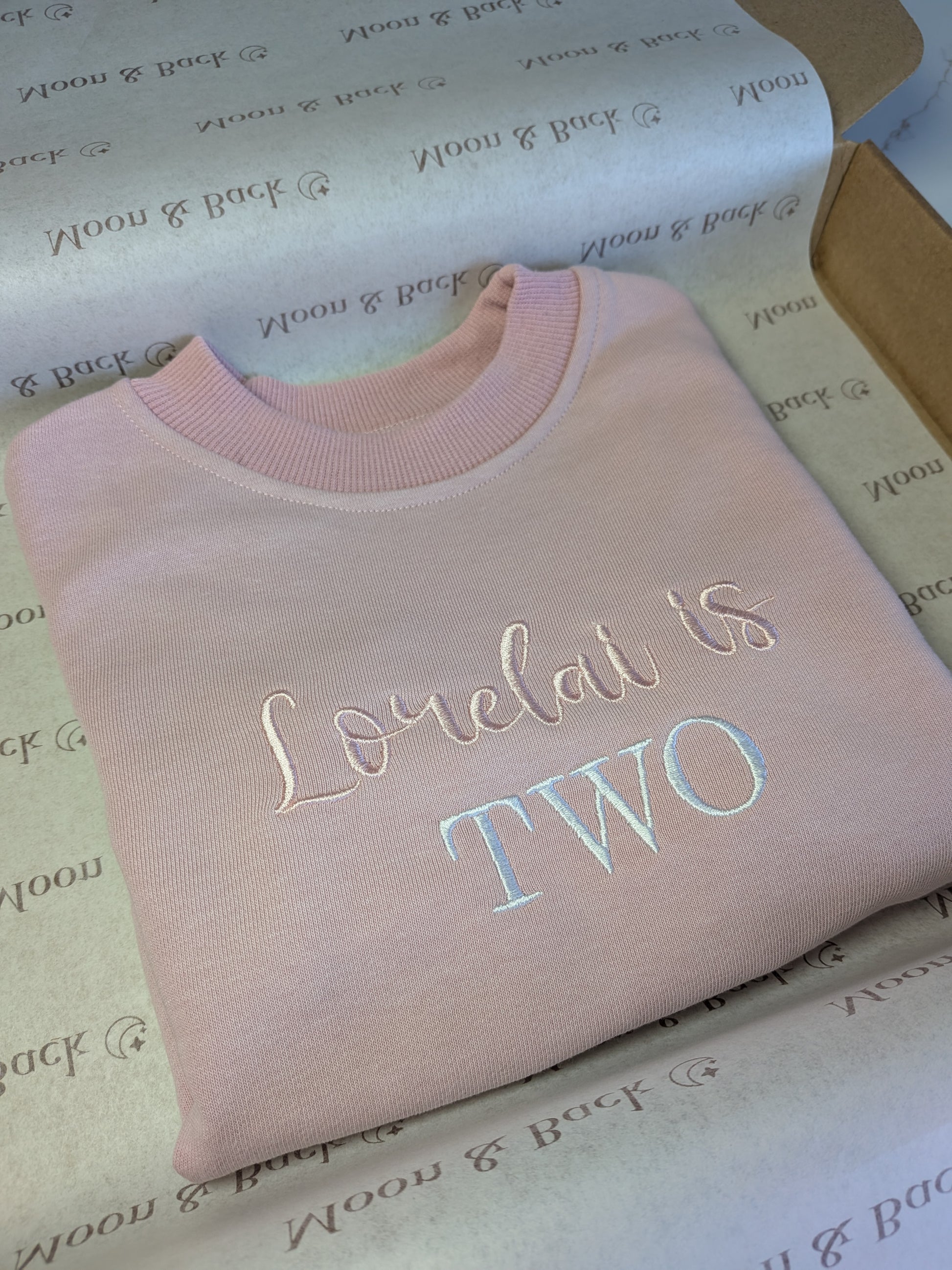 Light Pink / White threads