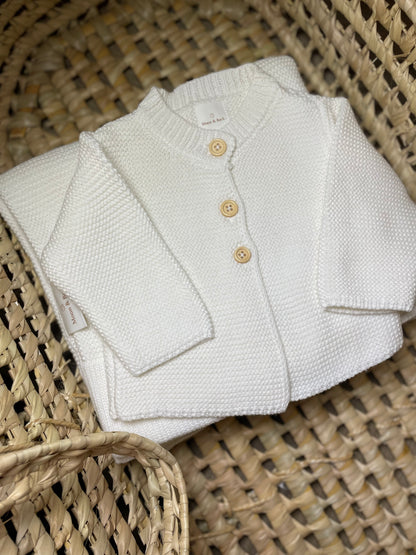 White | Personalised Baby Cardigan
