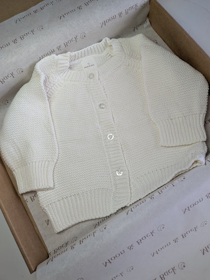 NEW DESIGN - White | Personalised Baby Cardigan