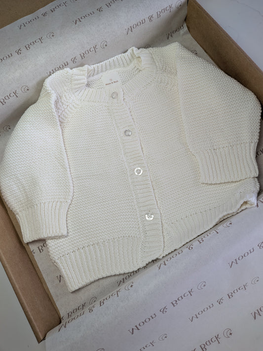 NEW DESIGN - White | Personalised Baby Cardigan